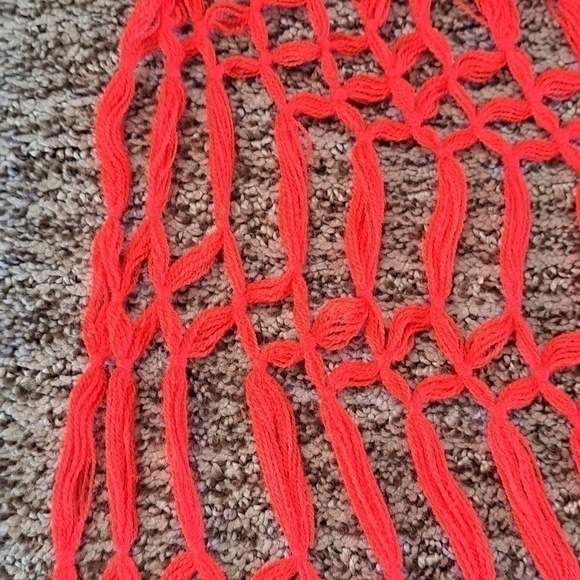 Red Acrylic Long Scarf with Fringe 75 inches by 23 inches Christmas - Picture 10 of 10
